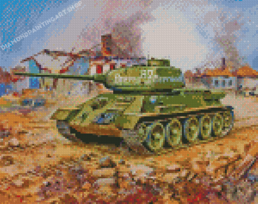 Abstract Ww2 Tank Diamond Painting Art