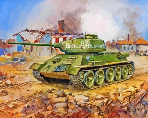 Abstract Ww2 Tank Diamond Painting Art