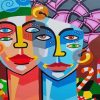 Aesthetic Colorful Abstract Faces Diamond Painting Art