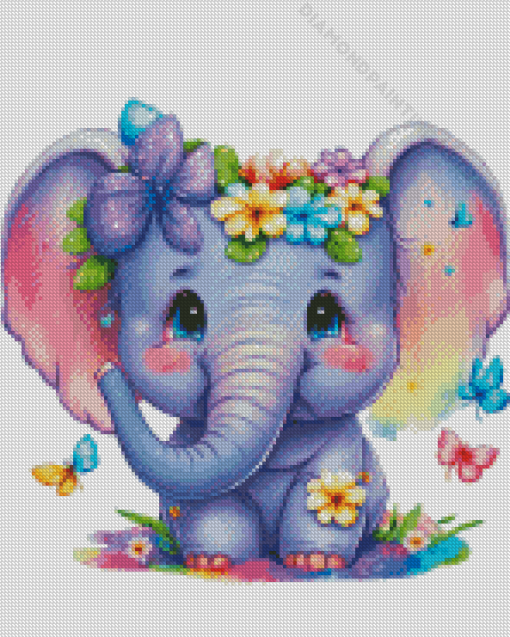 Aesthetic Cute Elephant Diamond Painting Art