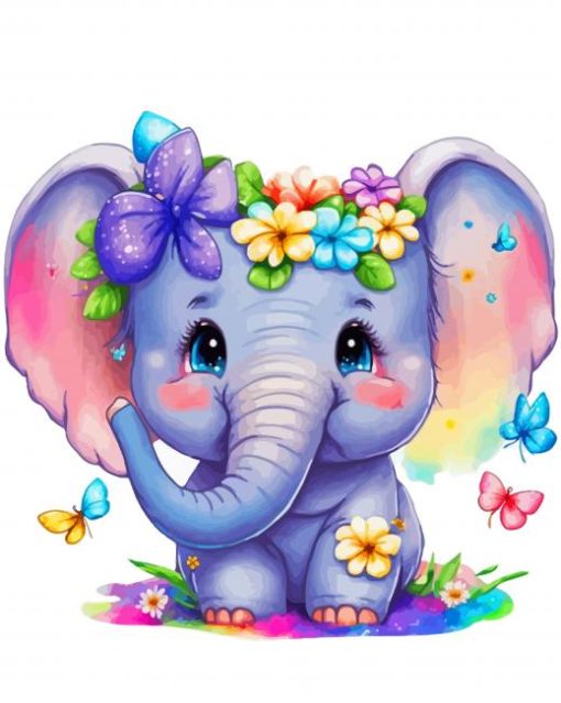 Aesthetic Cute Elephant Diamond Painting Art