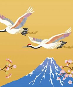 Aesthetic Japanese Cranes Diamond Painting Art