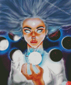 Aesthetic Moon Crystal Girl Diamond Painting Art