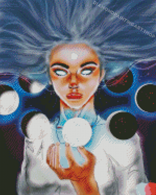 Aesthetic Moon Crystal Girl Diamond Painting Art