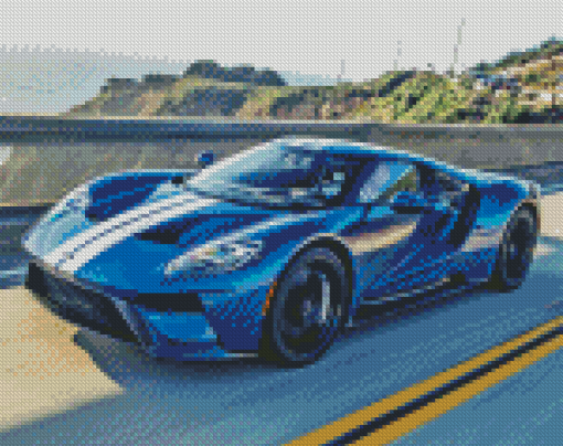 Blue Ford 4gt Diamond Painting Art