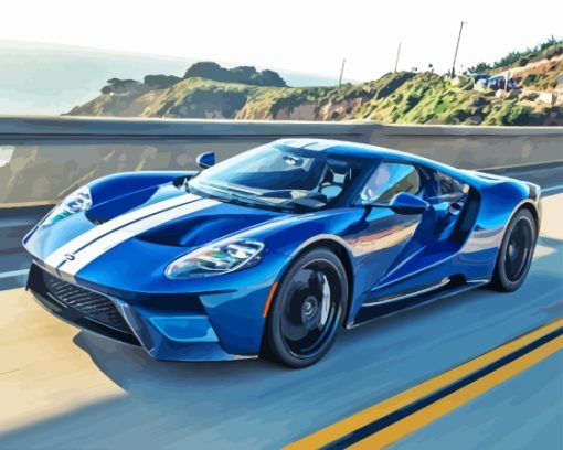 Blue Ford 4gt Diamond Painting Art