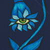 Blue Creepy Flower Eye Diamond Painting Art