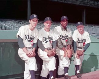 Brooklyn Dodgers Baseball Players Diamond Painting Art