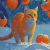 Cat And Oranges Diamond Painting Art