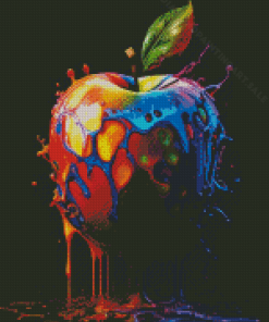 Colorful Apple Splatter Diamond Painting Art
