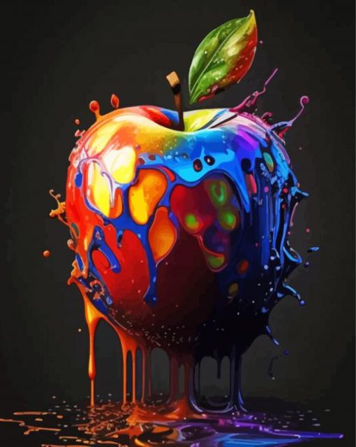 Colorful Apple Splatter Diamond Painting Art