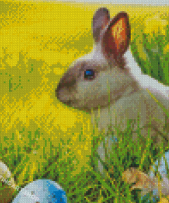 Cool Rabbit With Flowers Diamond Painting Art