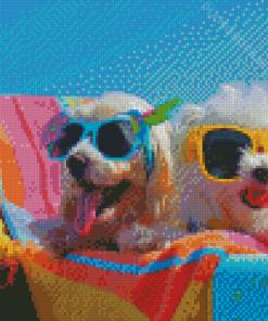 Dogs Wearing Glasses Diamond Painting Art
