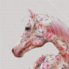 Flowering Pink Horse Diamond Painting Art