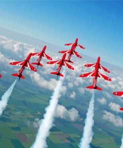Flying Red Arrows Planes Diamond Painting Art