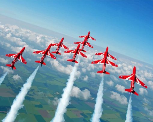 Flying Red Arrows Planes Diamond Painting Art