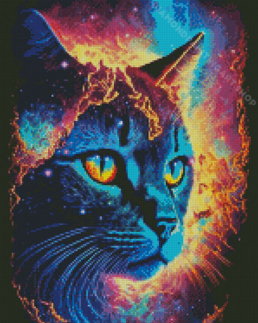 Galaxy Cat Diamond Painting Art