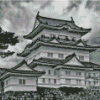 Monochrome Odawara Castle Diamond Painting Art