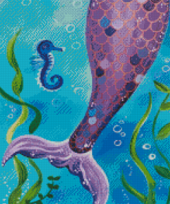 Purple Mermaid Tail Diamond Painting Art
