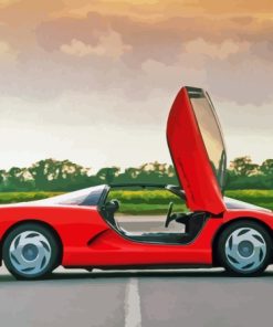 Red Corvette 1986 Diamond Painting Art