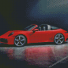 Red Porsche Targa Diamond Painting Art