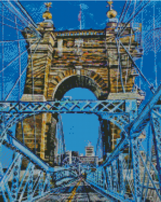 Roebling Bridge Cincinnati Diamond Painting Art