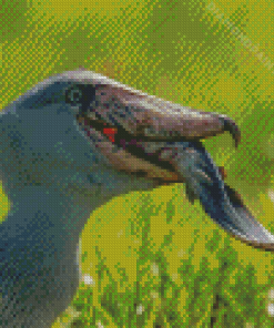 Shoebill Eating Fish Diamond Painting Art