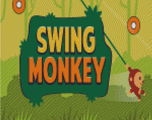 Swinging Monkey Game Diamond Painting Art