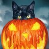 Aesthetic Halloween Cat Diamond Painting Art