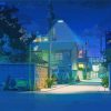 Anime Streets At Night Diamond Painting Art