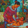 Asian Mother And Child Diamond Painting Art