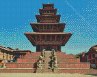 Bhaktapur Nyatapola Temple Diamond Painting Art