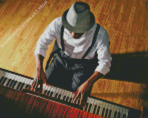 Black Man At Piano Diamond Painting Art