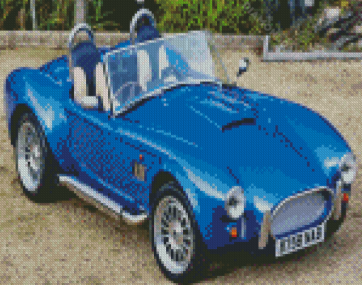 Blue Antique Cobra Le Mans Diamond Painting Art