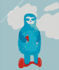 Blue Sloth Diamond Painting Art