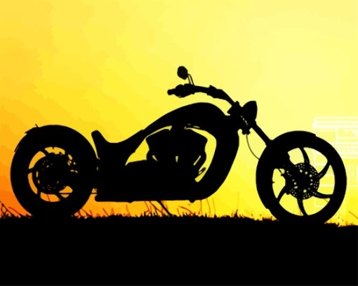 Chopper Bike Silhouette Diamond Painting Art