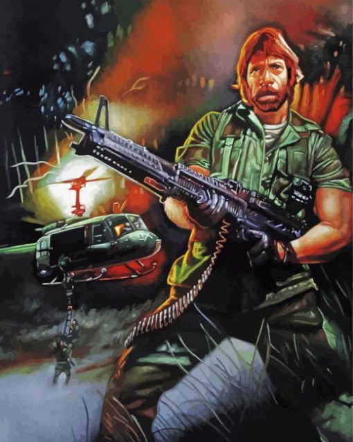 Chuck Norris Illustration Diamond Painting Art