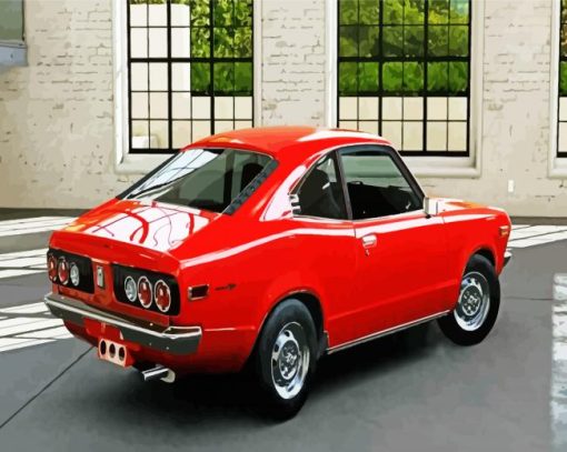 Classic Mazda Red Car Diamond Painting Art