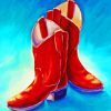 Cowboy Red Boots Diamond Painting Art