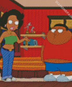 Donna And Cleveland Brown Jr from The Cleveland Show Diamond Painting Art