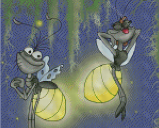 Evangeline And Ray The Firefly Diamond Painting Art