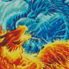 Fire And Ice Dragons Fight Diamond Painting Art