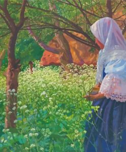 Girl In A Meadow Diamond Painting Art