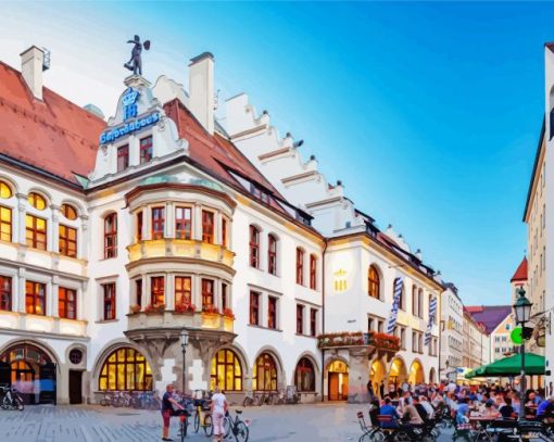 Hofbrauhaus Munchen Marienplatz Diamond Painting Art