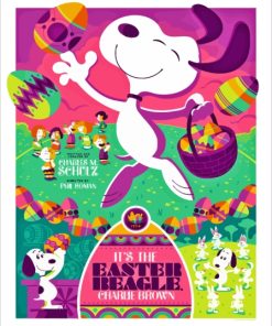 Its The Easter Beagle Charlie Brown Poster Illustration Diamond Painting Art