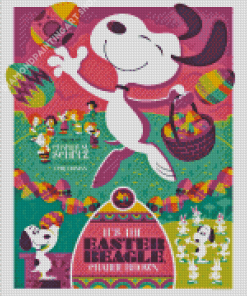 Its The Easter Beagle Charlie Brown Poster Illustration Diamond Painting Art