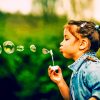 Lovely Little Girl Blowing Bubbles Diamond Painting Art