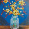 Mason Jar And Flowers Diamond Painting Art
