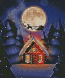 Merry Christmas Moonlight Diamond Painting Art