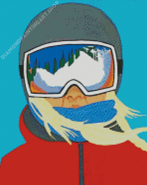 Ski Girl Diamond Painting Art